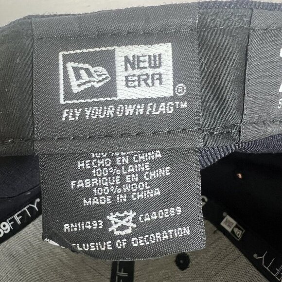 Miami Marlins MLB New‎ Era 59Fifty Men's Hat Black Fitted 7 1/4 100% Wool Black - Picture 12 of 13